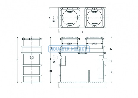 Vetafscheider met slibvang HDPE CETO- Grease separator