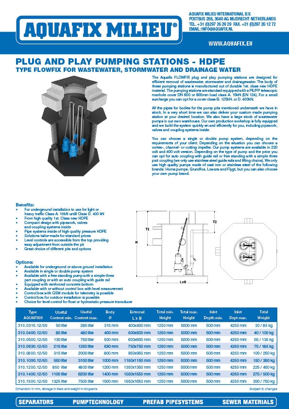 Plug and play pumping stations - HDPE